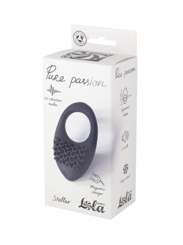 Rechargeable Vibro cockring Pure Passion Stellar Black 1501 01lola