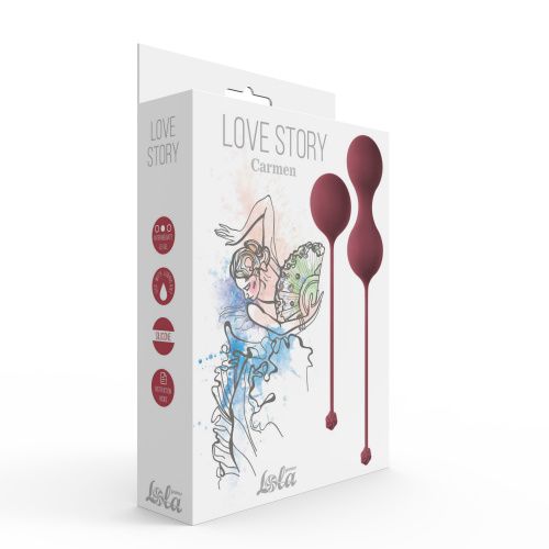 Vaginal balls set Love Story Carmen Wine Red 3011-02lola